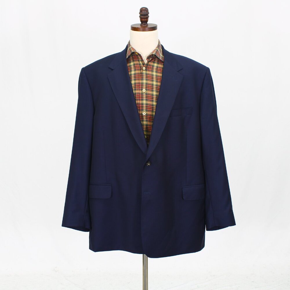 Coppley 52L Navy Blazer Sport Coat Jacket 2-Button Solid Y508